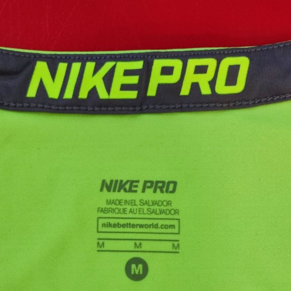 Nike Pro dri-fit athletic shirt neon green women's size M - Picture 5 of 7